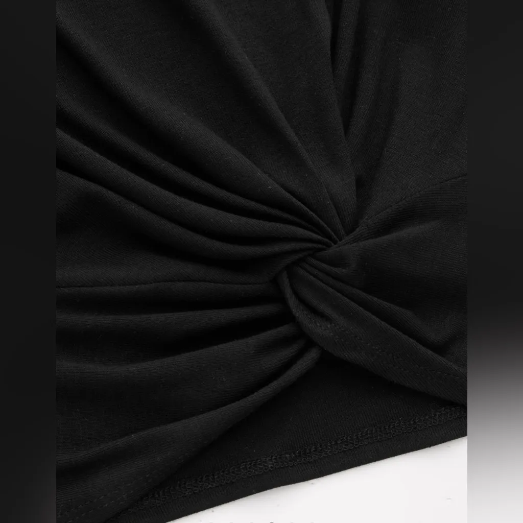 Cider Classic Black Long Sleeve Twist Top - Image 4