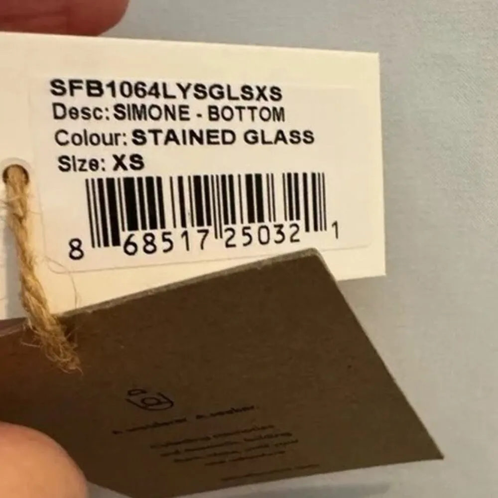 NWT Stone Fox Swim Simone Bikini Cheeky Bottom Stained Glass Print XS MultiColor - Image 8