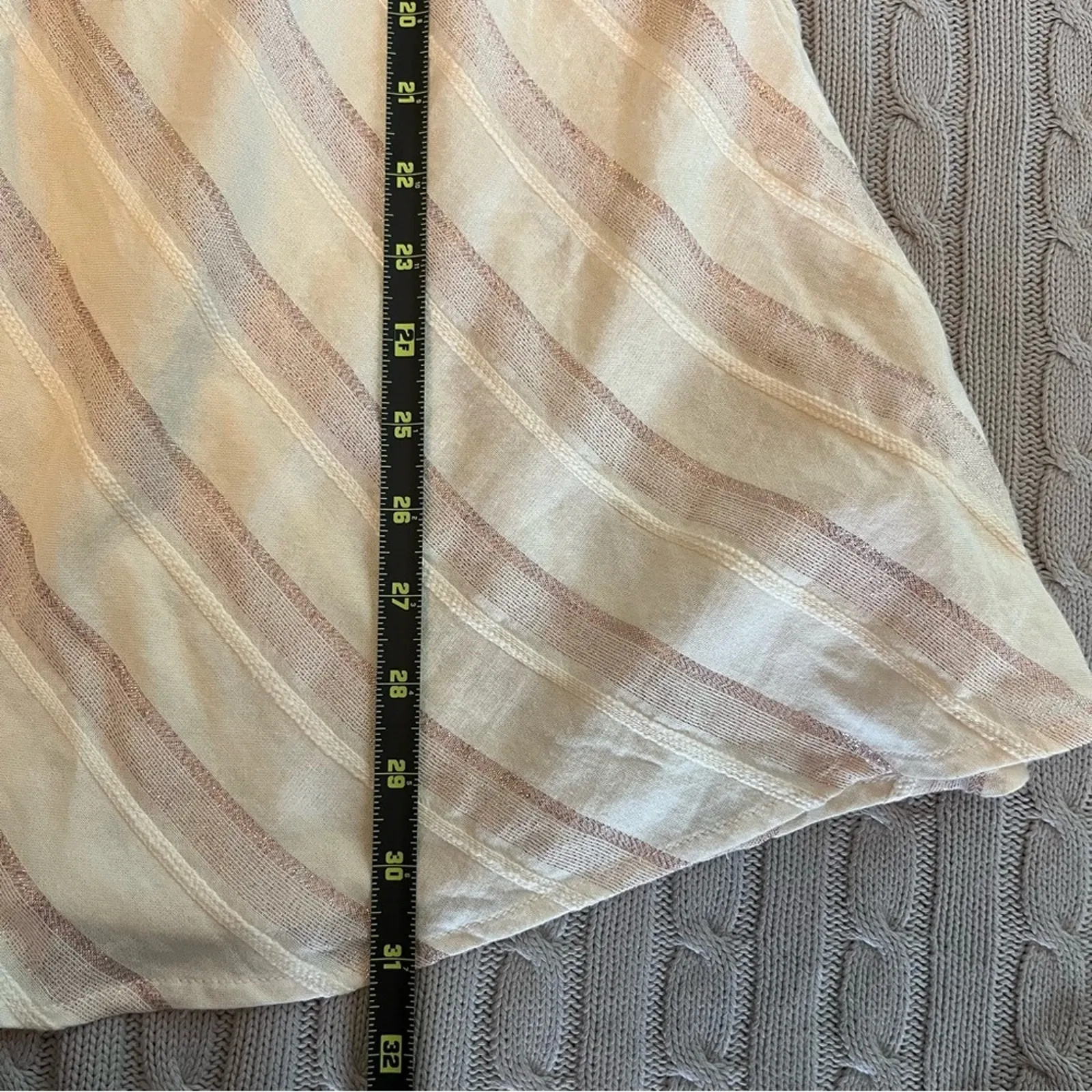 Lane Bryant Women’s Cream & Pink Sparkly Sleeveless Tunic Blouse Size 16 - Image 7