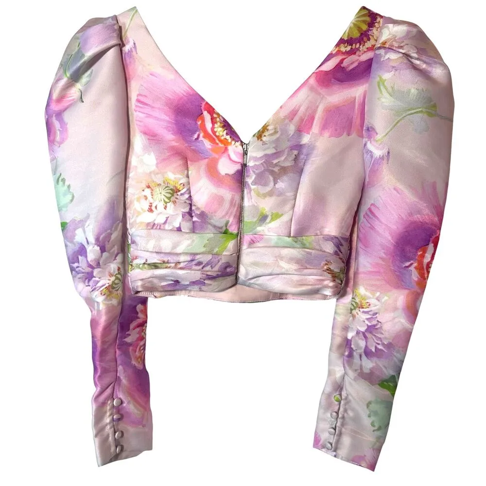 flor et.al Proserpine Floral Long Sleeve Blouse Pink Size XS - Image 3