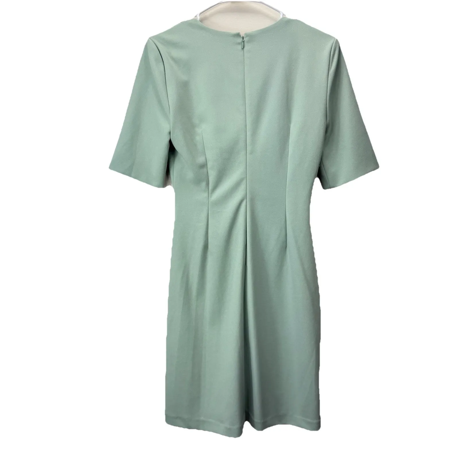 Calvin Klein Sage Green Twist Front Stretch Crepe Sheath Dress Size 2‎ - Image 4