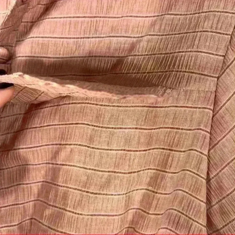 PRETTY LITTLE THING Women RomperSz 4 Small Button Up Brown Stripe Femine Chic - Image 5