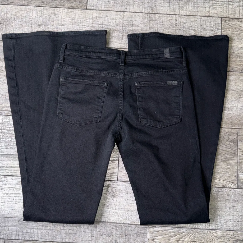 7 For All Mankind Bellbottom Black Flare Jeans - Image 5