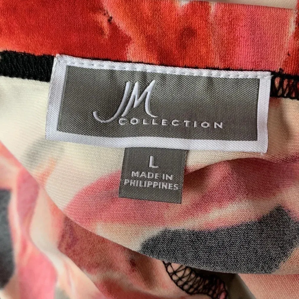 JM Collection women's size large floral maxi, orange, black and cream, n… - Image 5