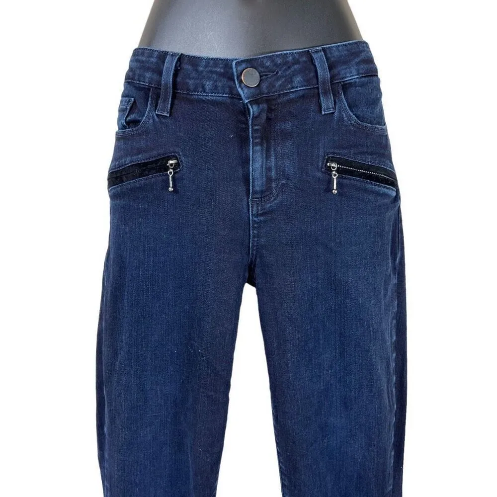 Paige Jane Zip Mid Rise Crop Ultra Skinny Jeans - Image 4