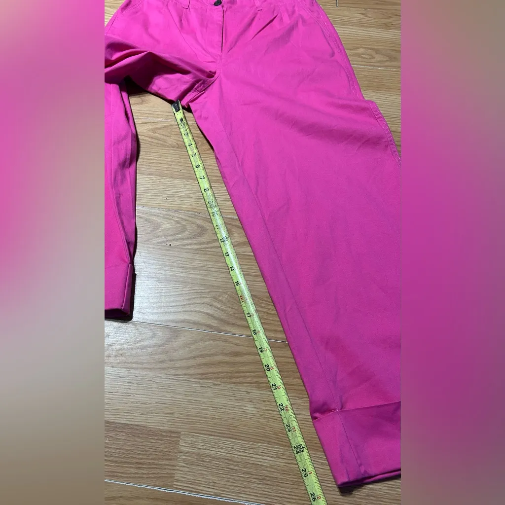 NWOT bright pink Women 8 Crown & Ivy wide-leg, cuffed, cropped chino pants - Image 12
