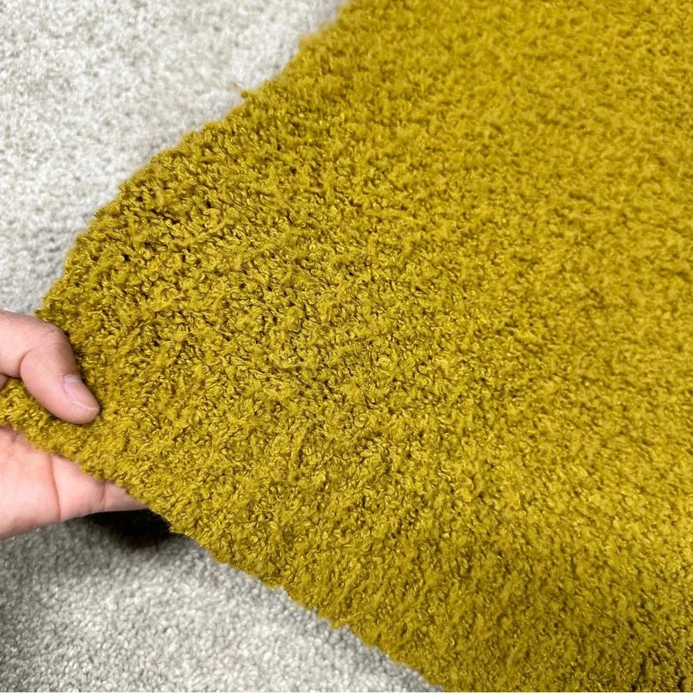 Free People Finders Keepers Sweater Boucle Knit V-Neck Slouchy Boho Moss Green M - Image 11