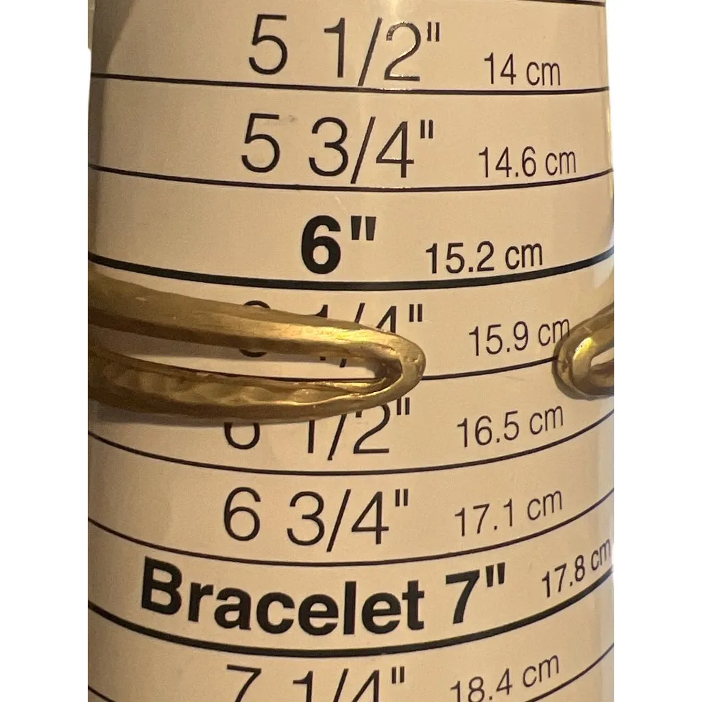 Matte Gold Tone Hammered Double Cuff Bracelet Layered 1/2" Wide Sitting at 6.25" - Image 5