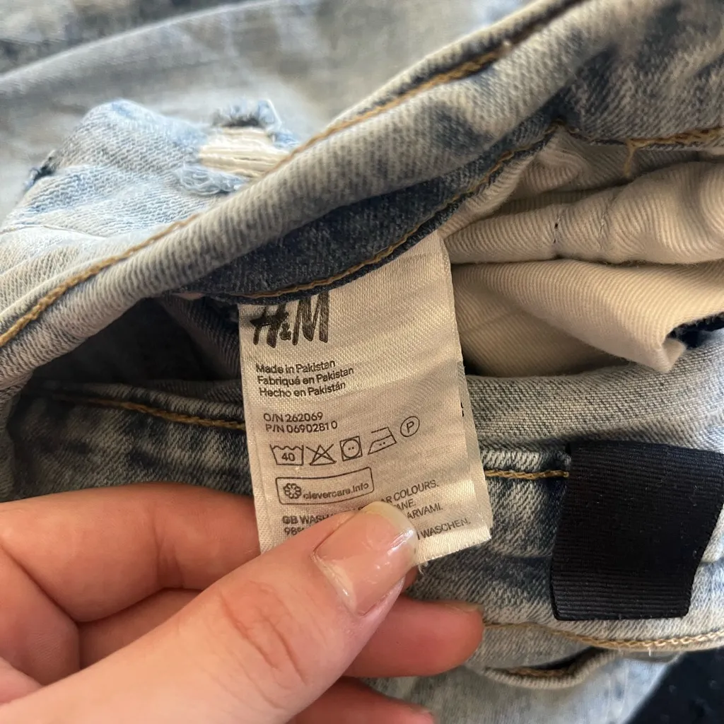 H&M Super Skinny High Rise Light Wash Distressed Jeans Size 31 Y2K Vintage 2000s - Image 15