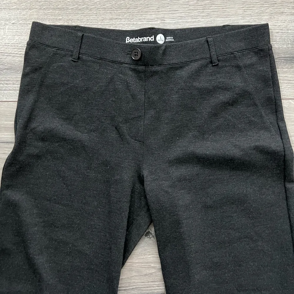 Betabrand Boot-Cut Classic Dress Pant Yoga Pants | Charcoal Grey | Large Petite - Image 5