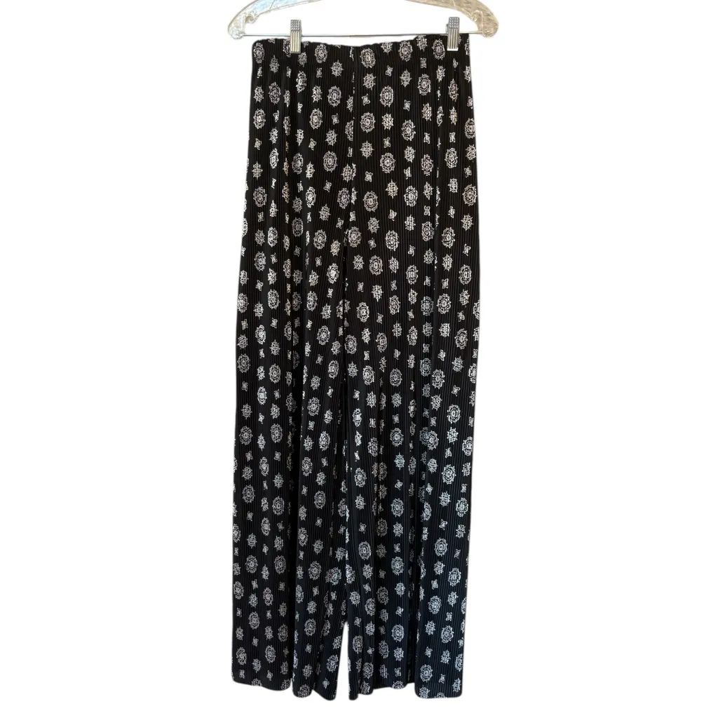 Vintage Pleated Pants – COIN High Rise Black/White 90s Art Teacher Style Black Size L - Image 2