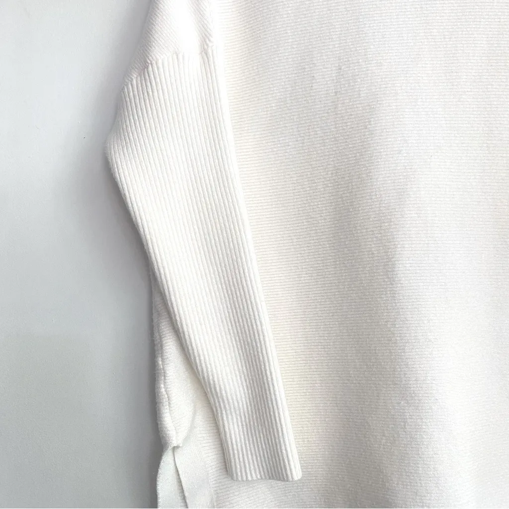 Lillusory Oversized Turtleneck Split Hem Batwing Pullover Tunic Sweater‎ XS/S White - Image 4