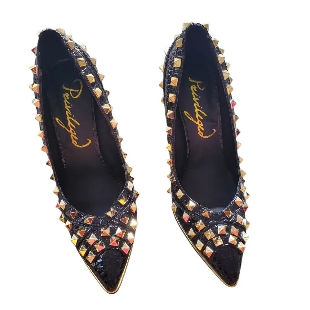 Privileged  Pheonix Stud Black Heels Size: 6.5 - Image 2