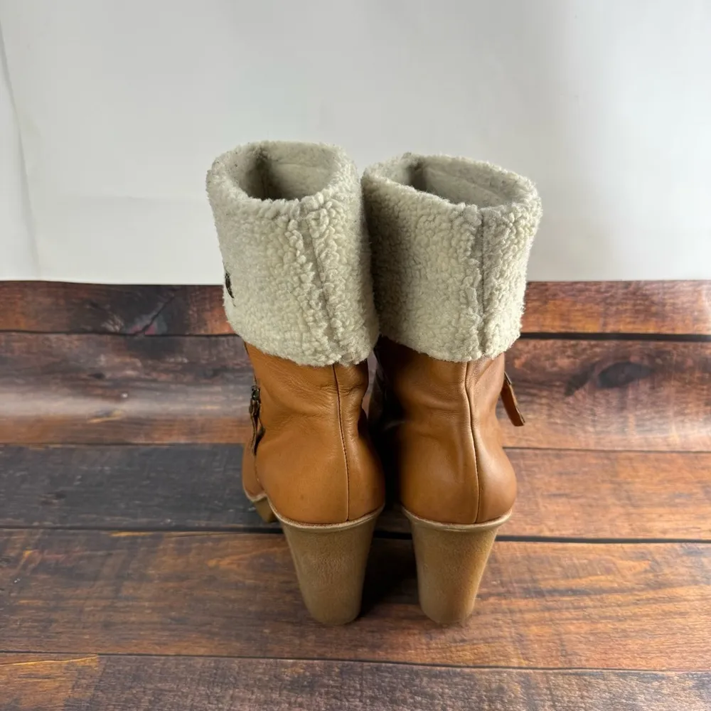 B Makowsky B. Makowsky Tan Winter Boots with Cream Fur - Image 7