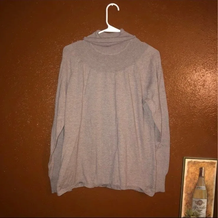 Woolrich Woman’s Beige Casual Basic Neutral Turtleneck Lightweight Sweater - Image 2