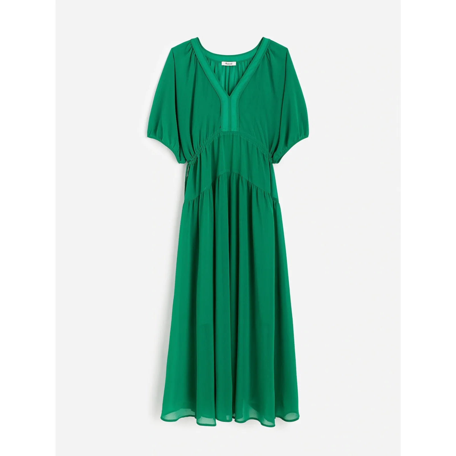 Madewell Sheer V Neck Dolman Maxi Dress Lightweight Chiffon Verdant Green S NWT - Image 6