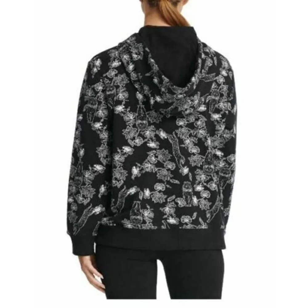 DKNY Sport | Small | Women's Sumatra Tiger and Flower Print Half-Zip Hoodie - Image 2