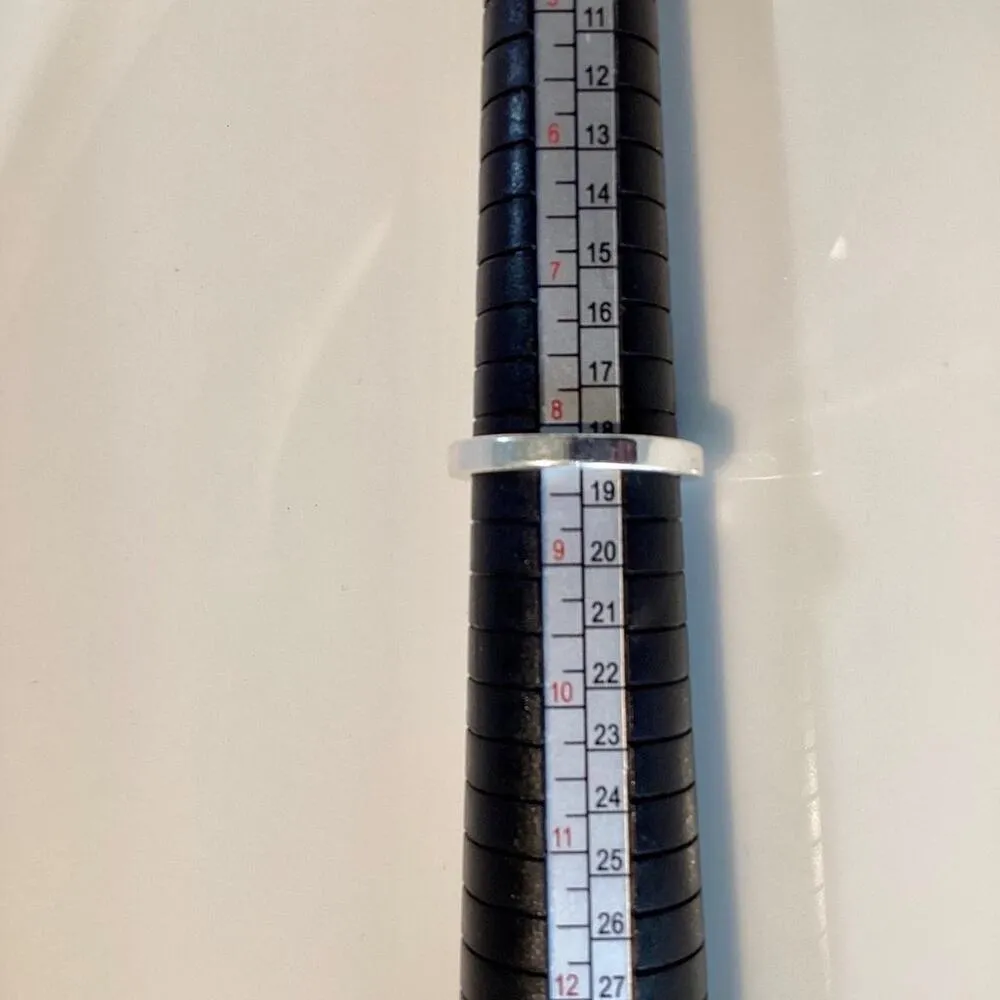 Channel Crystal Wedding Band Silver Size 8 - Image 4