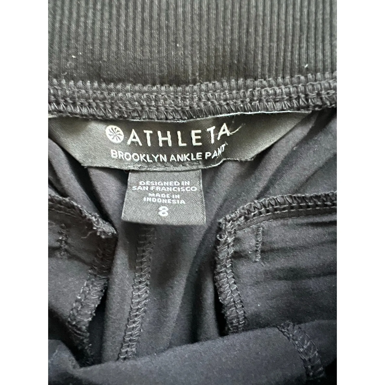 Athleta Brooklyn Mid Rise Ankle Pant Athletic Yoga Travel Work Black 8 Tailored - Image 2