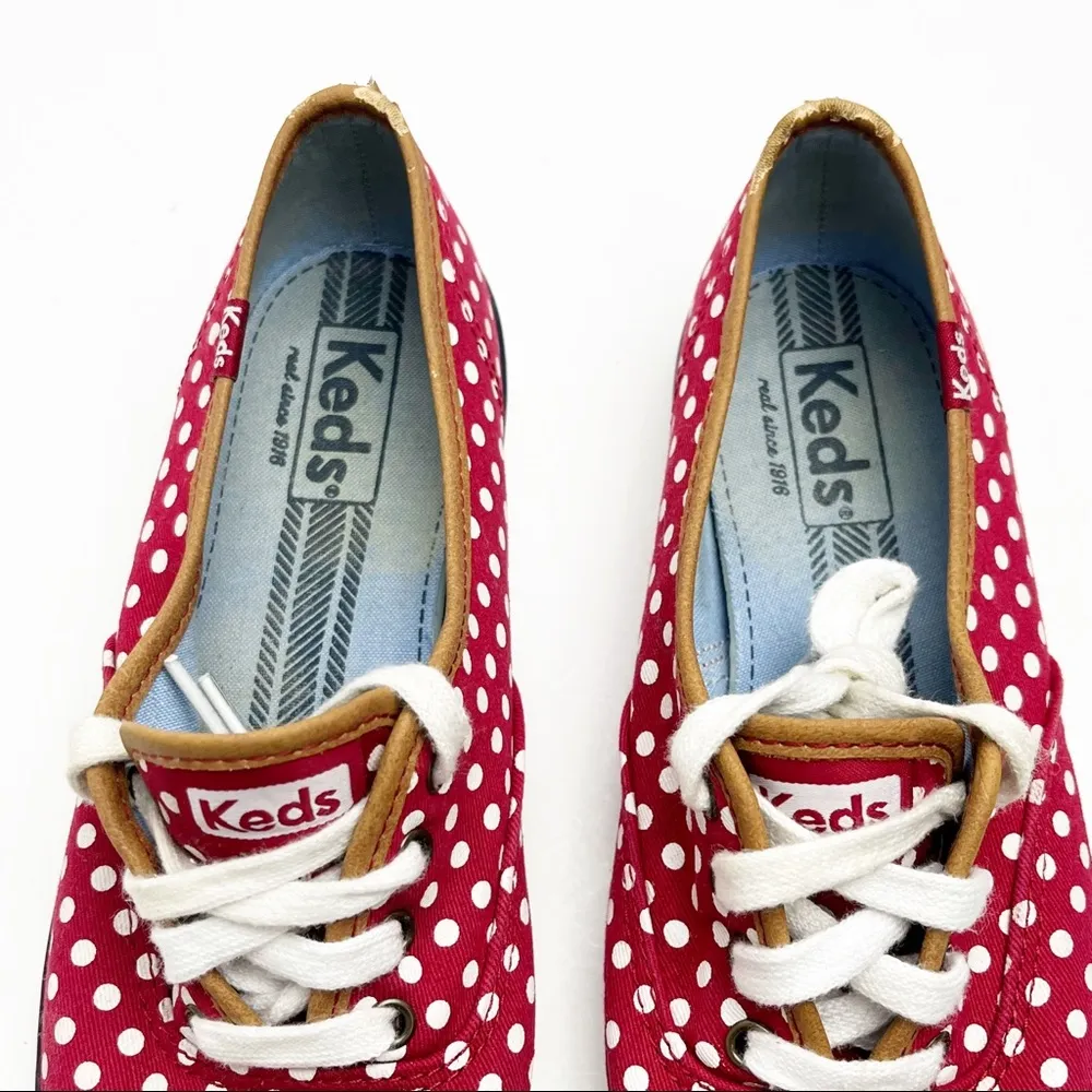 KEDS Red And White Polka Dot Minnie Mouse Inspired Canvas Shoes, Size 6.5 - Image 4