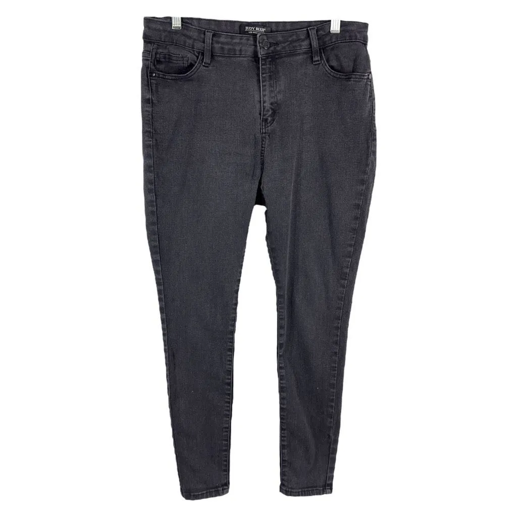 Judy Blue Size 15 32 Jeans Black Skinny High Rise Solid Stretch 28 Inseam 684 - Image 10