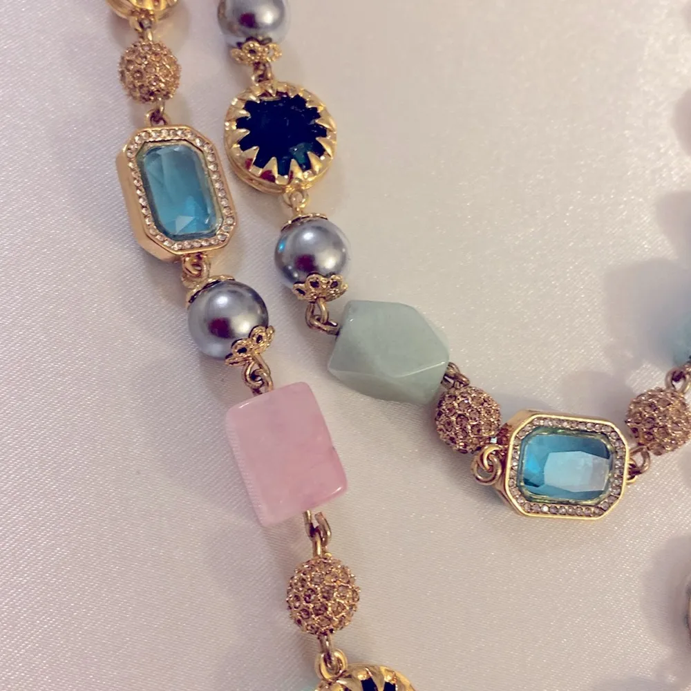 NWT Talbots semiprecious multi colored gold tone 2 strand necklace - Image 3