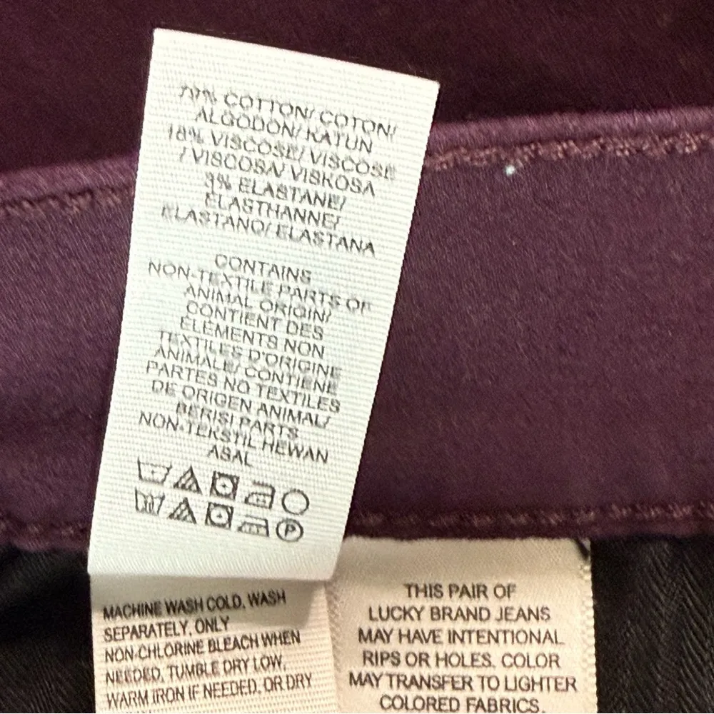 Lucky Brand Women’s Velvety Deep Purple‎ Brooke Stretchy Jeans 10/30 Holiday - Image 8