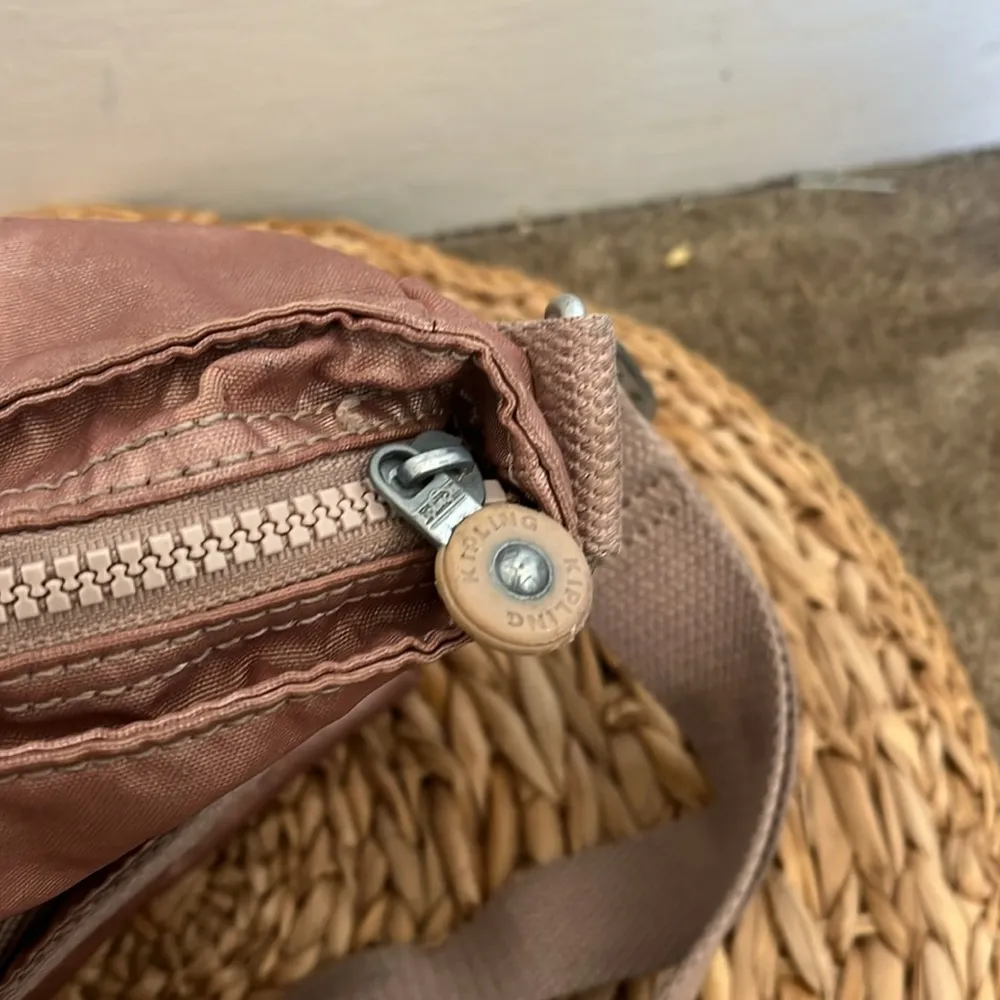 Kipling Angie Pink Satin Crossbody zippered tote satchel with gorilla purse - Image 8