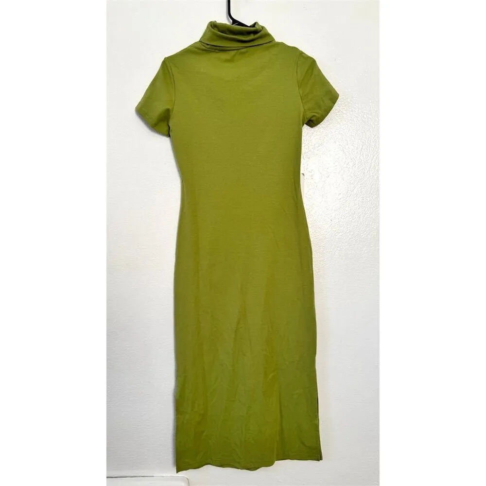 NEW REVOLVE x Callahan Knitwear Womens Green Cut Out Short Sleeve Midi Dress Sm - Image 3