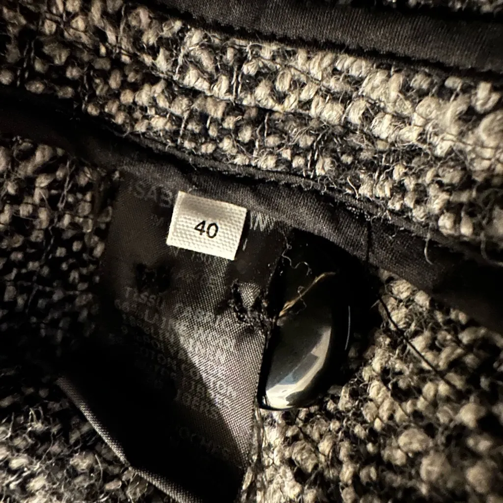 Isabel Marant Etoile Women’s Blazer Wool Frayed Tweed Grey Size 40 or US M - Image 8