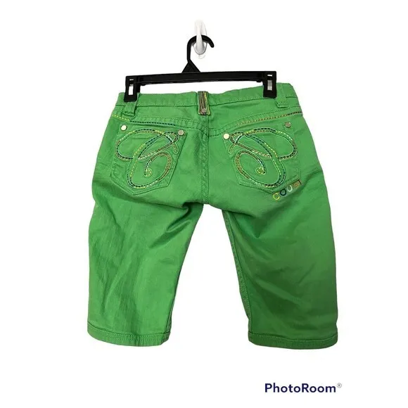 Coogi embroidered shorts green denim size 1/2‎ - Image 2