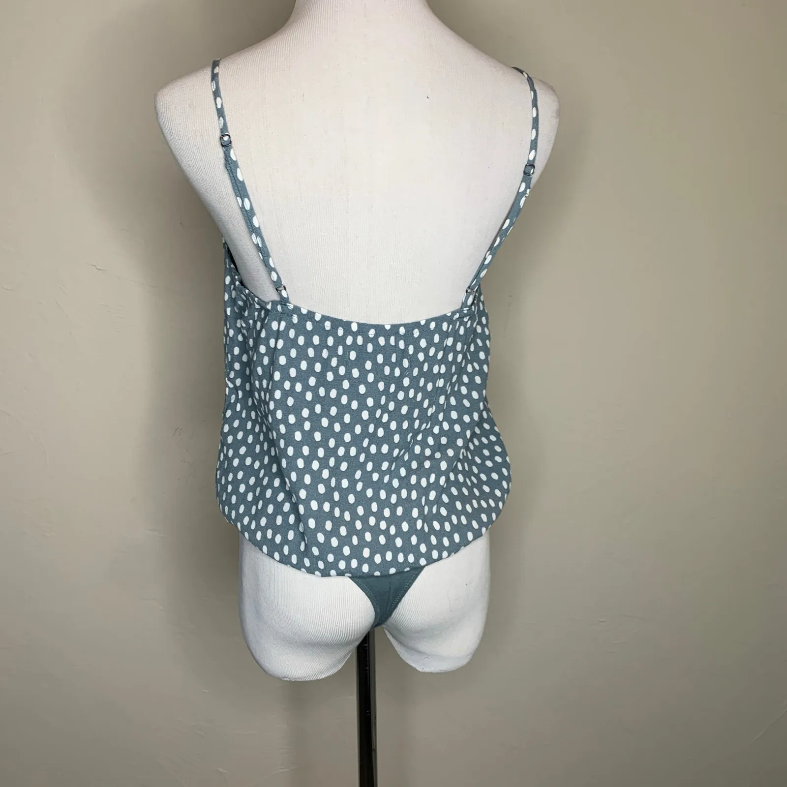 Abercrombie & Fitch Polka Dot Bodysuit Sz Small Blue Green - Image 2