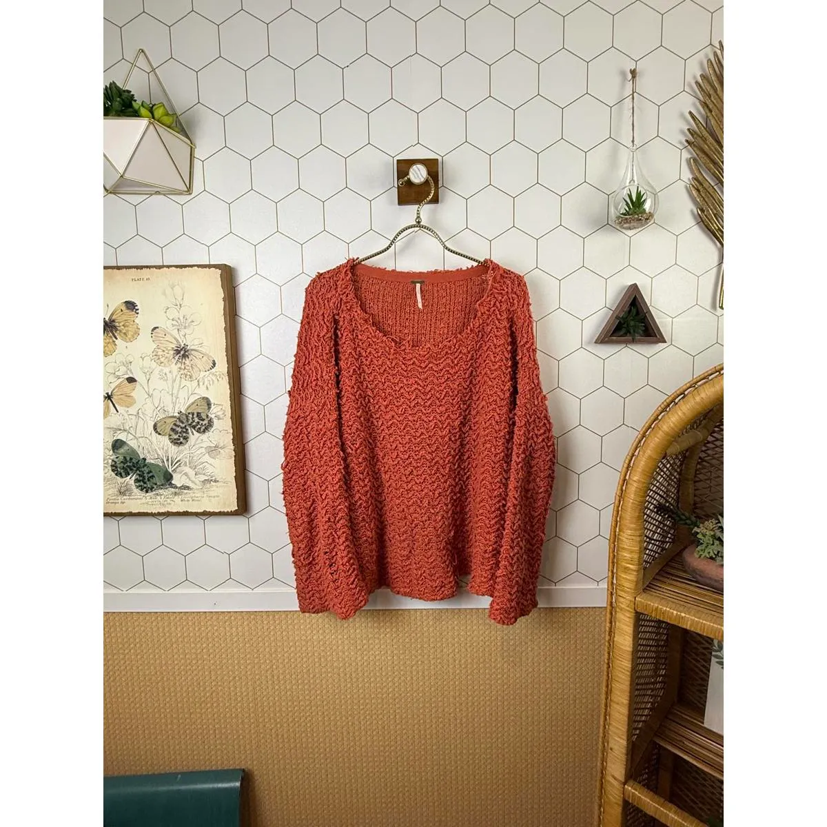 Free People Sunday Shore Knit Sweater in Coral Sands - Size - Small - Image 2