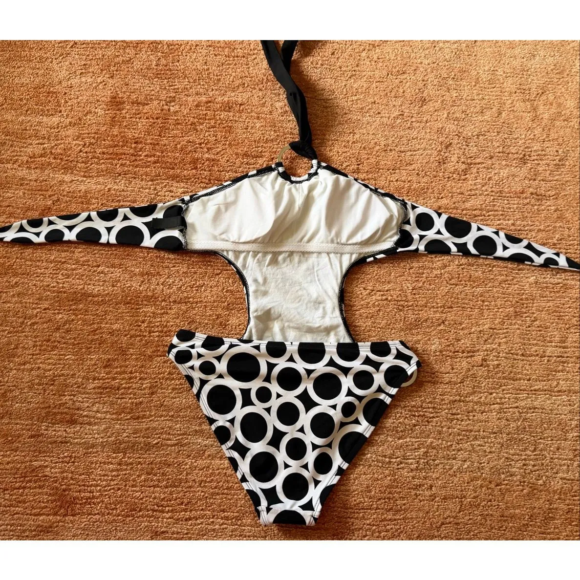 La Blanca by Rod Beattie Cutout Swimsuit S – Retro Circles One-Piece - Image 4