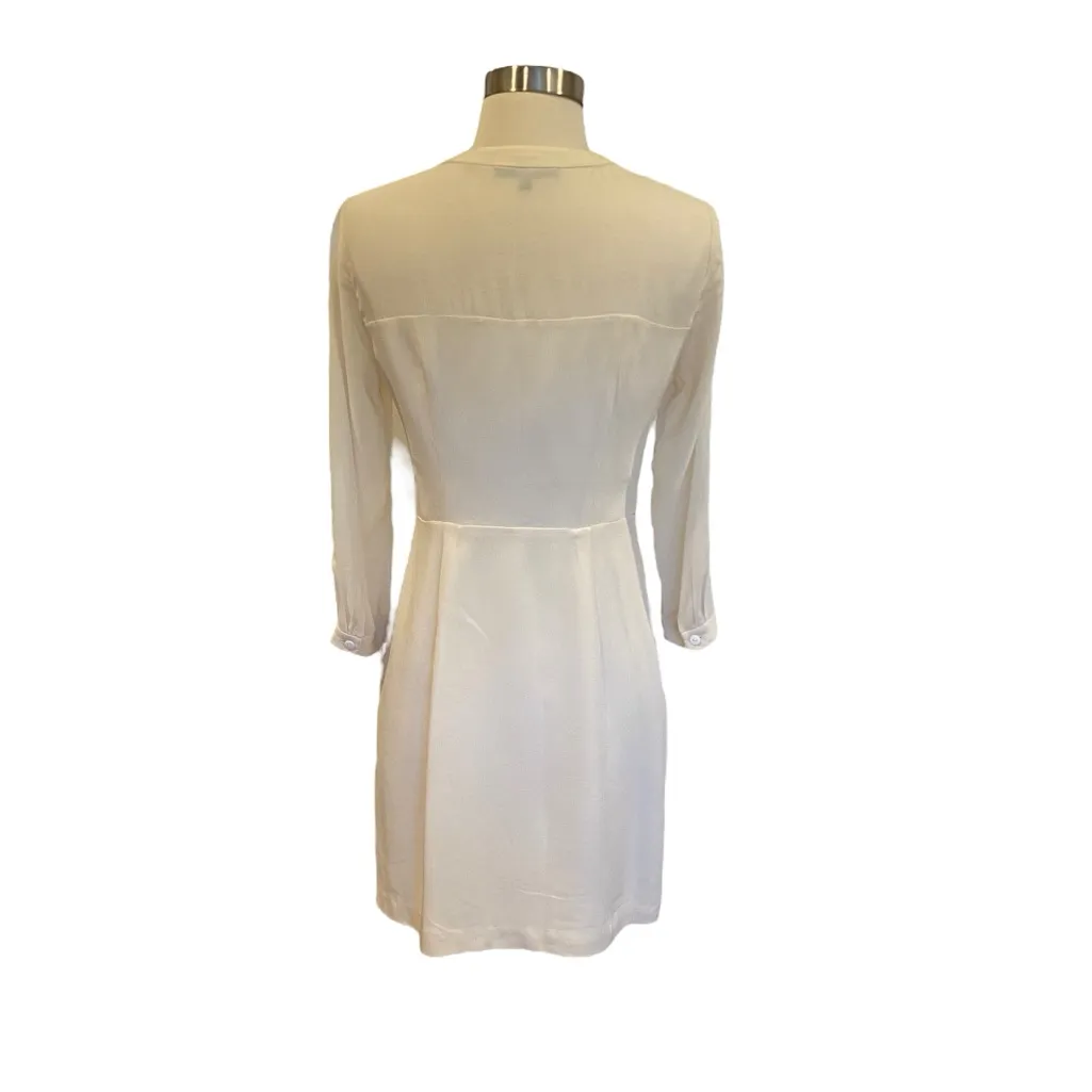 Tibi Silk Ivory Mini Button Front Shirt Dress Size 4 - Image 9