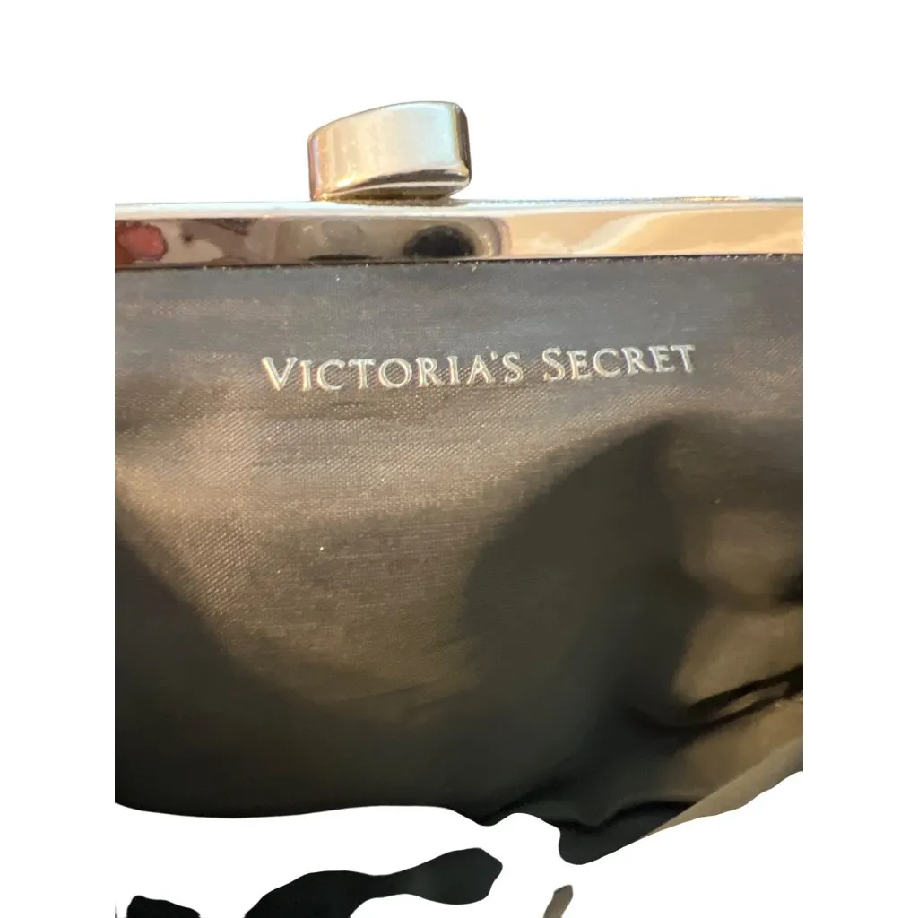 Victoria's Secret Sequin Clutch Coin Purse Pouch Angel Forever Kisslock Silver - Image 5