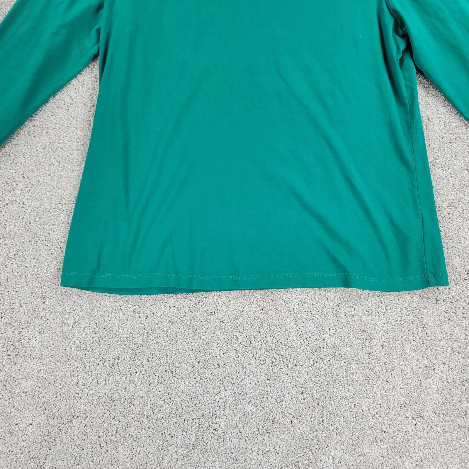 Talbots Womens Top XL Green Ruffle‎ Neck Detail Long Sleeve Blouse Shirt - Image 7
