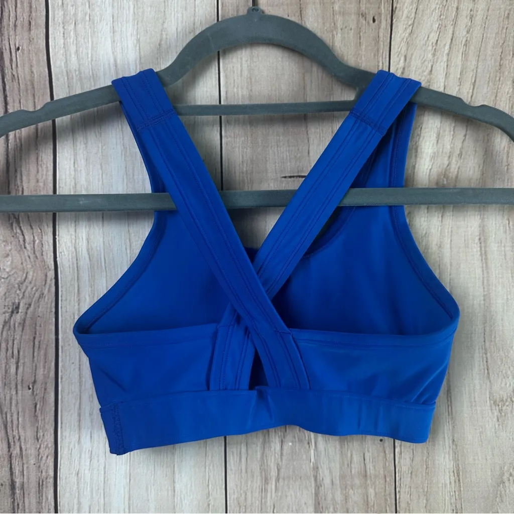 Under Armour Blue Sports Bra with Green Logo - Image 3