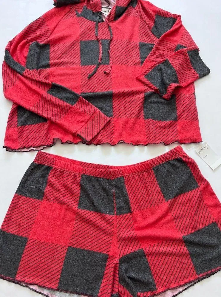 ALL TUCKED IN SHORT PAJAMAS IN RED CHINOISE BUFFALO CHECK Size Large - Image 3
