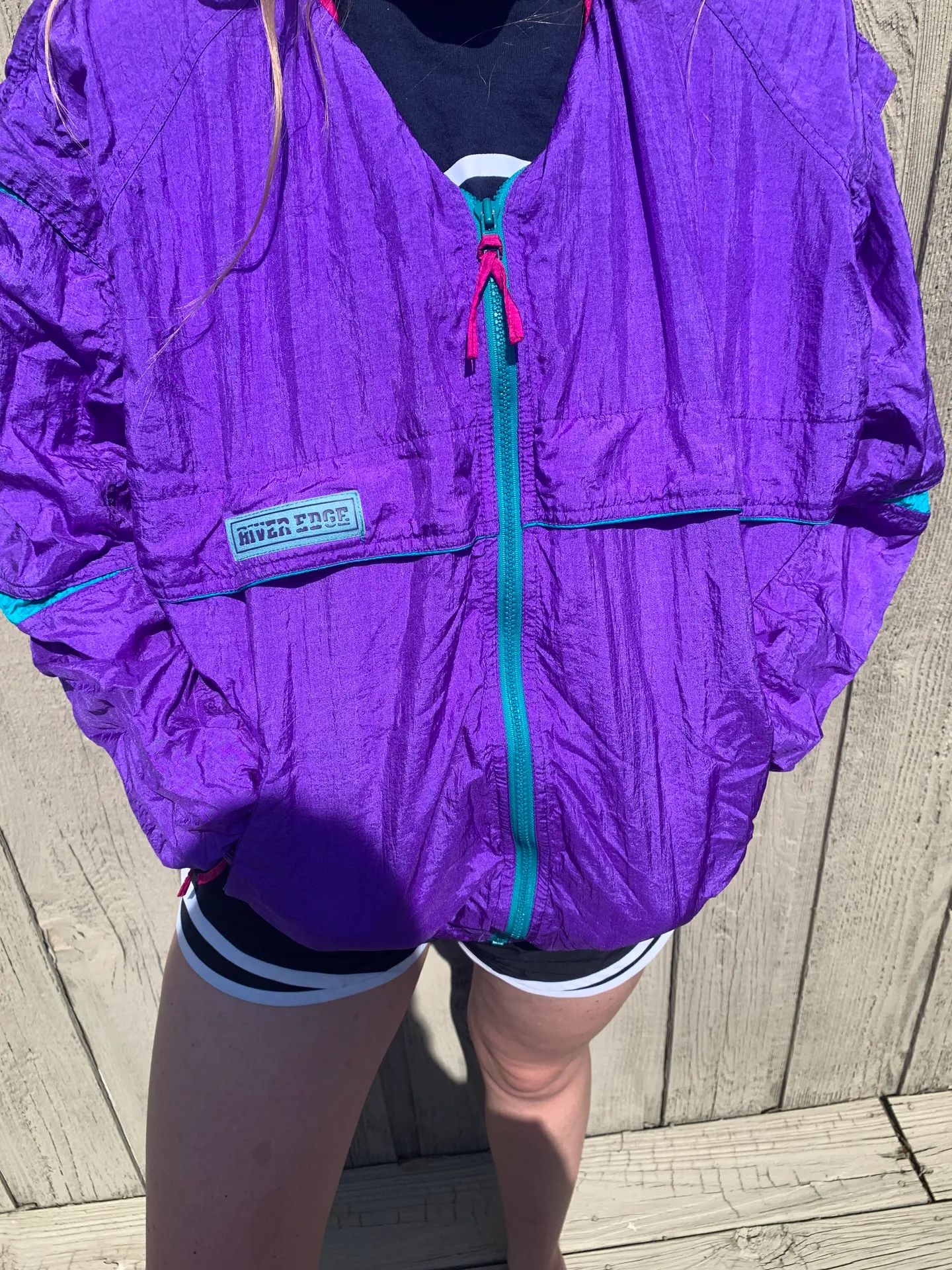 Vintage Riveredge Windbreaker Purple Size XL - Image 3