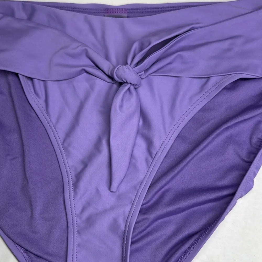Old Navy Purple Bikini Bottoms Classic Swimwear tie front detail beach summer XL - Image 2