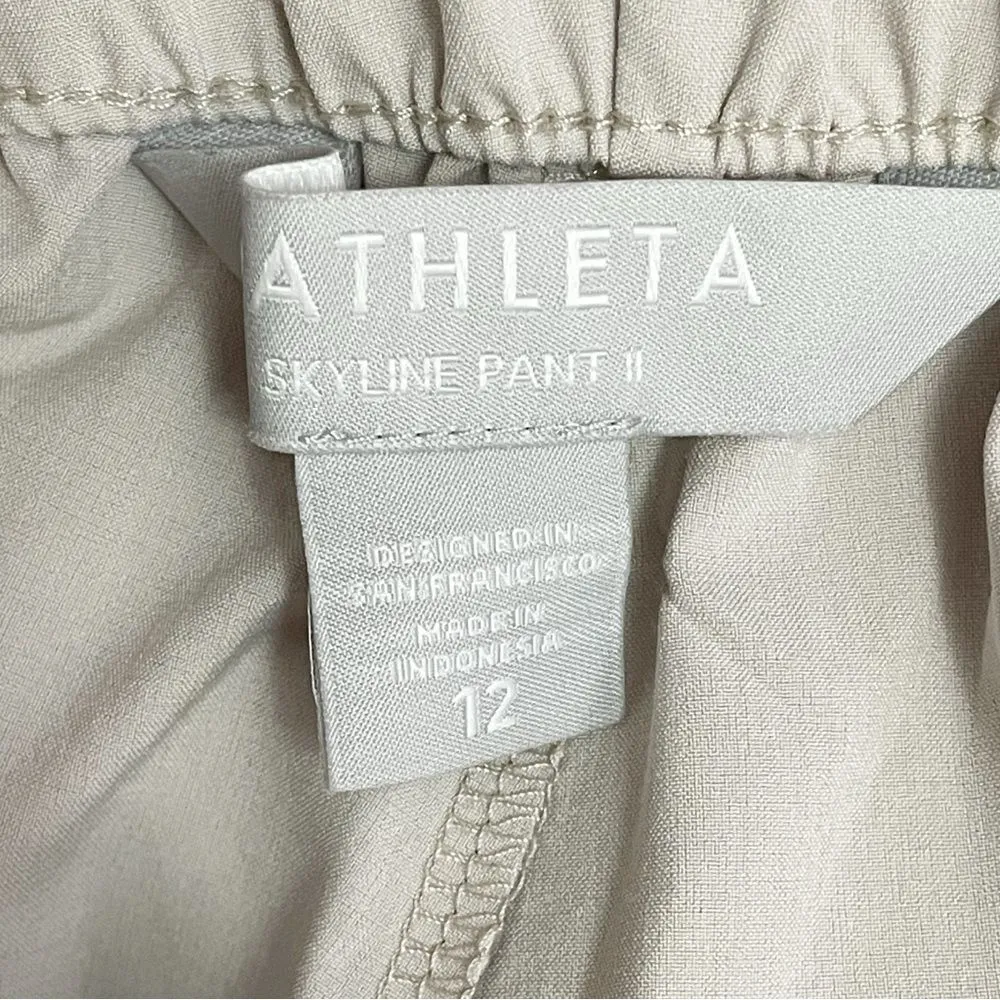 Athleta Skyline Pant II Abalone Grey Paperbag Waist Stretch Size 12 Quick Dry - Image 12