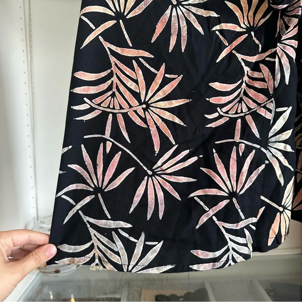 Tropical Earth Tones Island Wear Beachy Sarong Wrap Short Skirt Beach Coverup OS Black Size undefined - Image 3