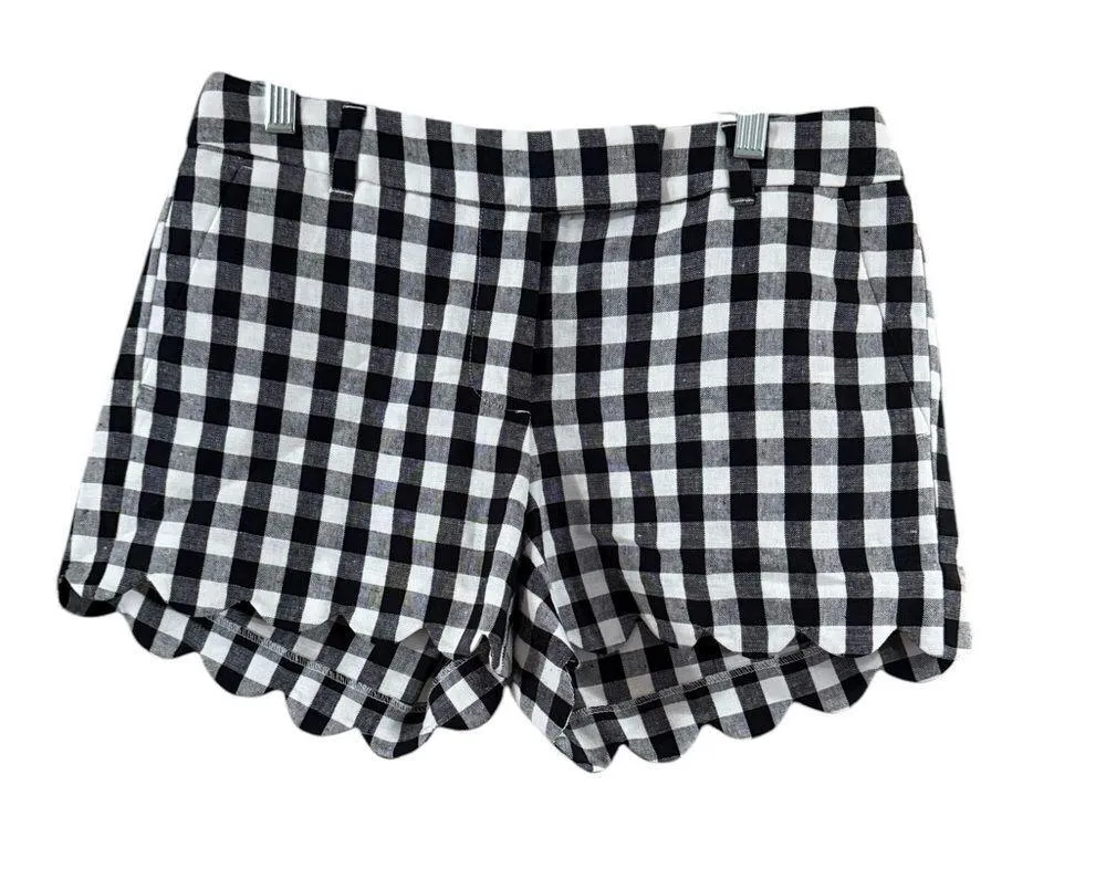 NWOT j  crew size 4, black-and-whitel gingham linen shorts - Image 10