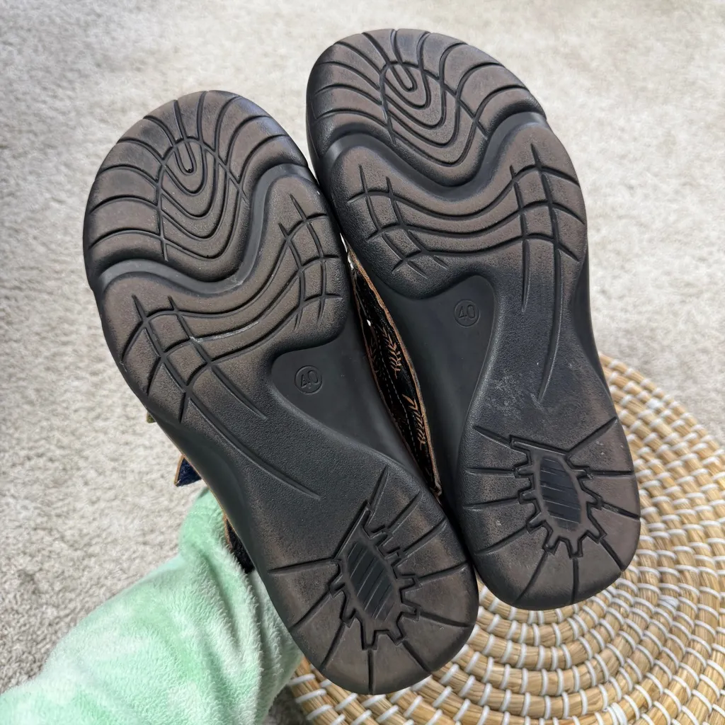 Elite by Corkys Women’s Heidi Sandals Slip On Leather Boho in Multicolor 10 Black - Image 10