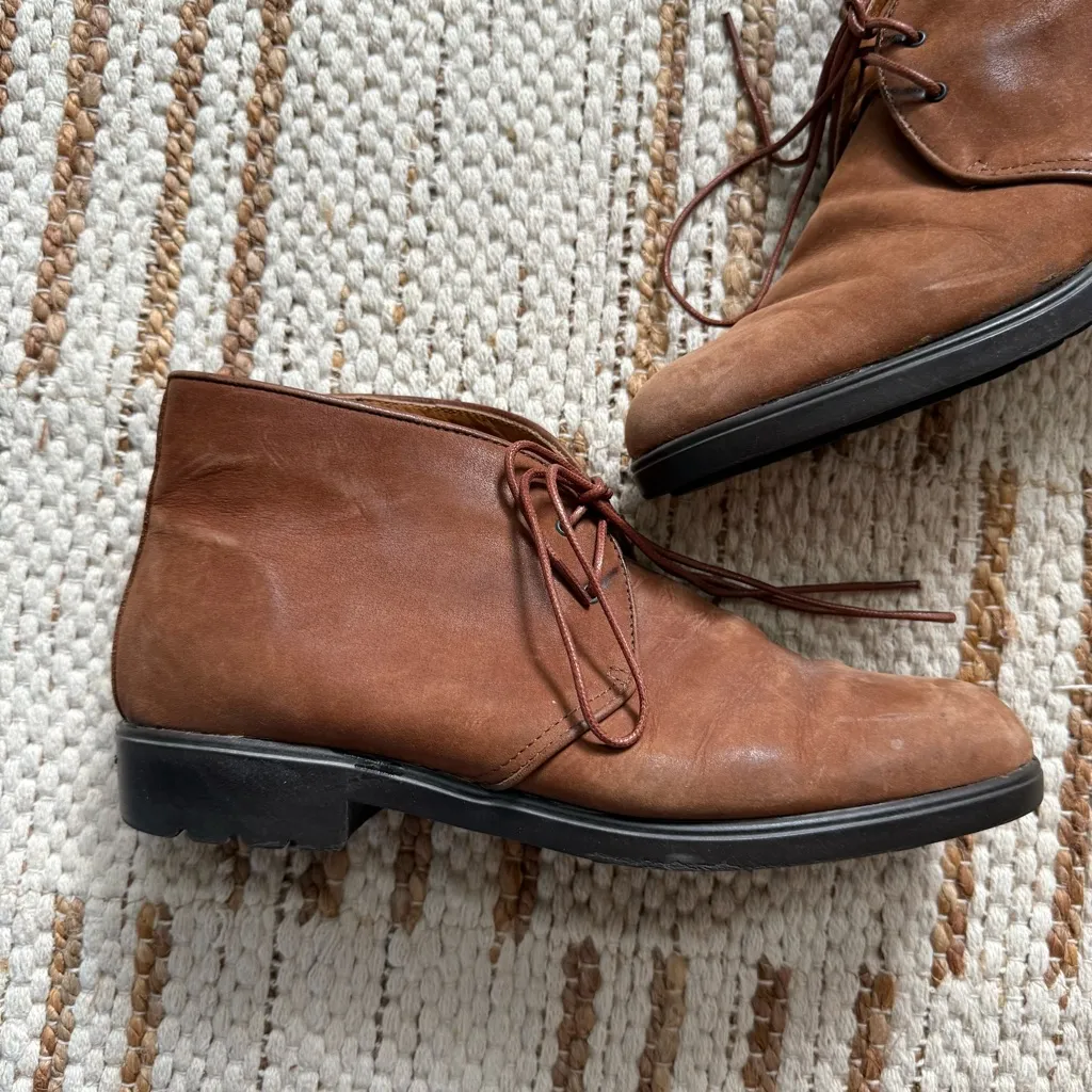 Salvatore Ferragamo Brown Suede Leather Ankle Boots - Image 2