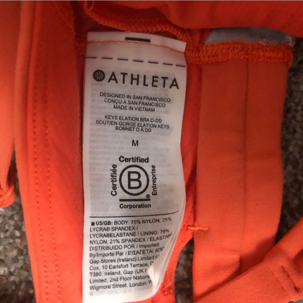Athleta  x Alicia Keys Elation Athletic Sports Bra in Jewel Orange Size Medium - Image 5