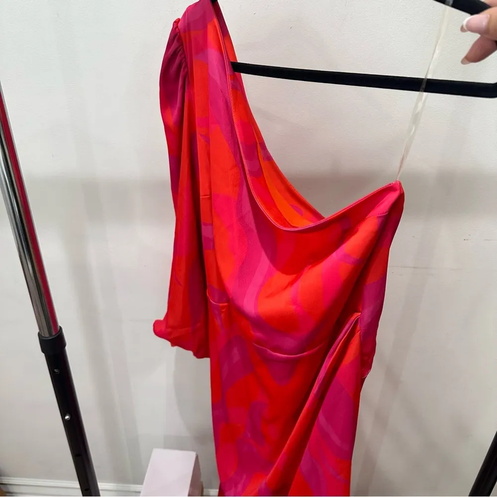 Pink Asymmetrical One Shoulder Cocktail Gown Size undefined - Image 2