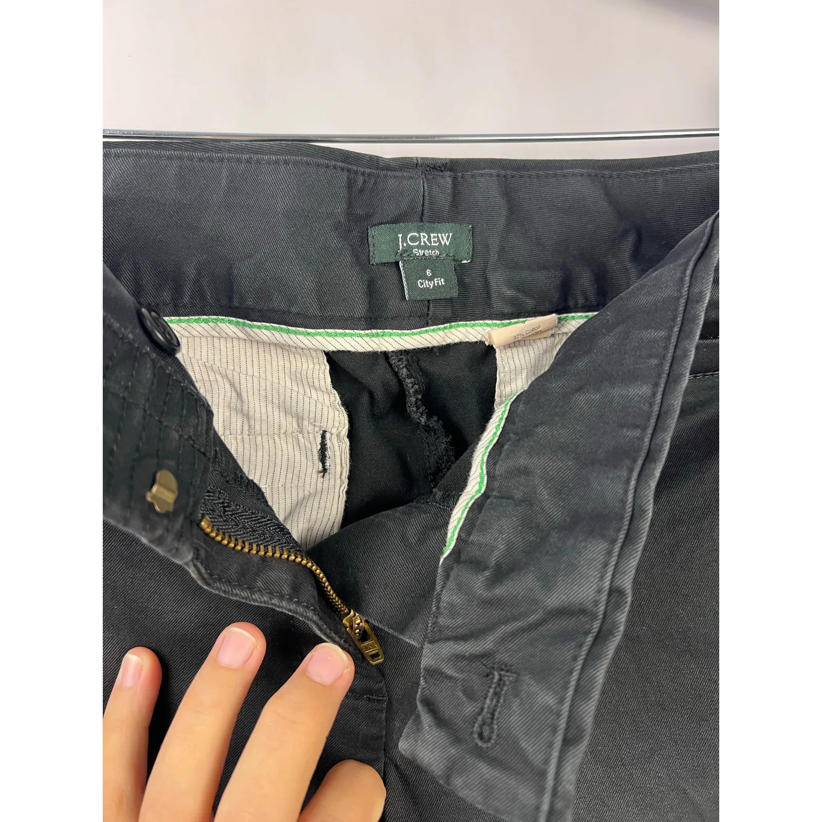 J.Crew City Fit Black Cropped Pants, Cotton Blend, Stretch, Classic Trousers Size 6 - Image 6