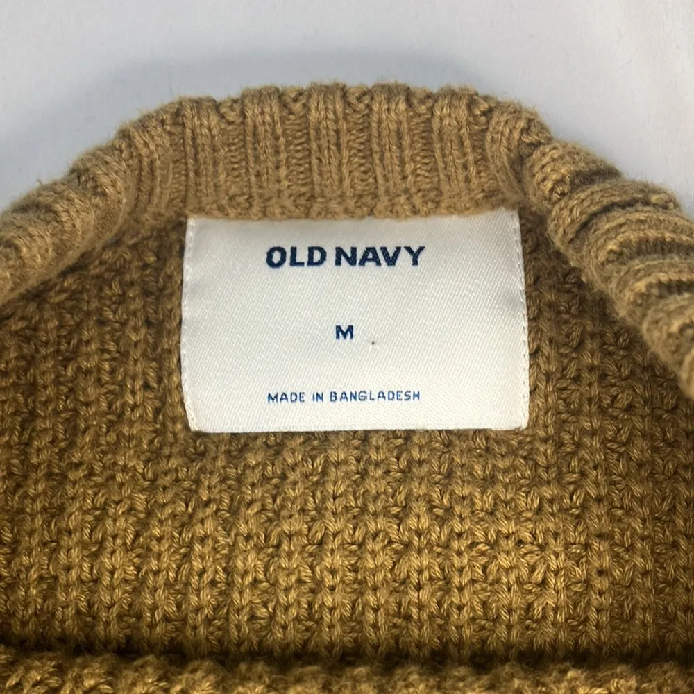 Old Navy rust brown fisherman long sleeve sweater woman’s size medium - Image 3